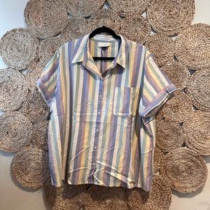 Universal Thread Pastel Stripe Button Up Blouse